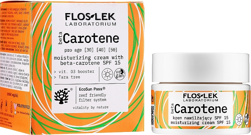 Day Cream with Beta-Carotene SPF15 - Floslek Beta Carotene Cream — photo N2