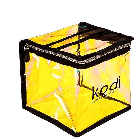 Cosmetic Bag 'Chameleon' No. 003, square with handle, yellow - Kodi Professional — photo N1