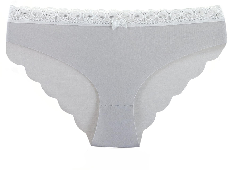 Panties with Wavy Seamless Trim, grey - Moraj — photo N1