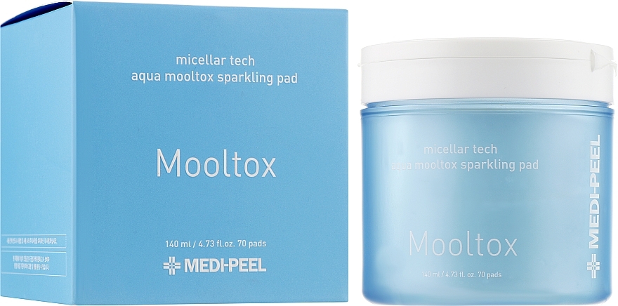 Moisturizing & Cleansing Face Peeling Pads - Medi Peel Aqua Mooltox Sparkling Pad — photo N2