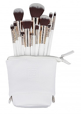 12 Makeup Brushes+Bag Set, white - ILU Basic Mu White Makeup Brush Set — photo N1