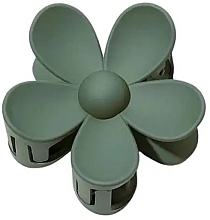 Fragrances, Perfumes, Cosmetics Hair Clip SP152ZIE, green matte flower, 7x7.5 cm - Ecarla