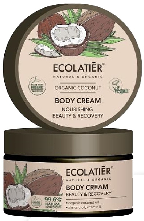 Body Cream “Nourishing & Recovery” - Ecolatier Organic Coconut Body Cream — photo N1