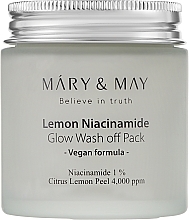 Fragrances, Perfumes, Cosmetics Cleansing Niacinamide Mask for Even Skin Tone - Mary & May Lemon Niacinamide Glow Wash Off Pack