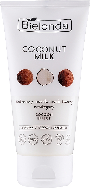 Moisturizing Face Cleansing Coconut Mousse - Bielenda Coconut Milk Moisturizing Face Mousse — photo N1
