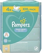 Baby Fresh Clean Wet Wipes, 4x80pcs - Pampers — photo N1