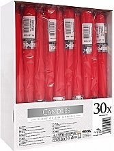 Fragrances, Perfumes, Cosmetics Table Candles Set 245x30mm, 30 pcs, red - Bispol