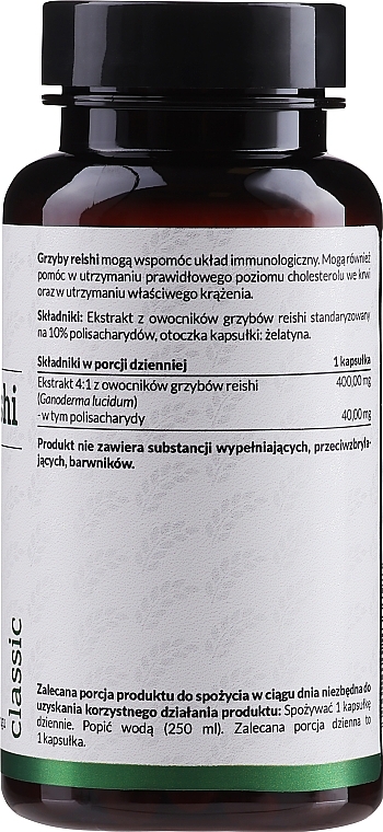 Dietary Supplement 'Reishi Extract' - PharmoVit Grzyby Reishi Extract 10% Polysaccharides — photo N2