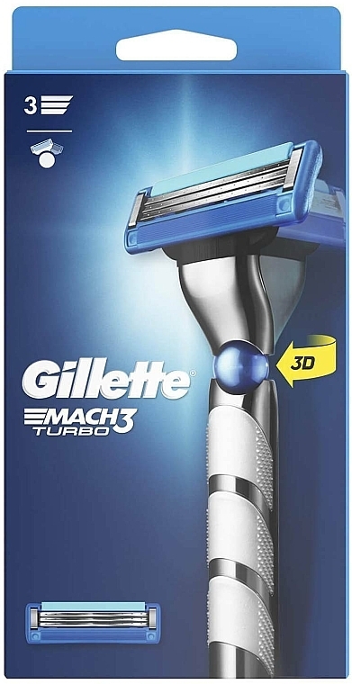 Razor with 1 Refill Cartridge - Gillette Mach 3 Turbo 3D Motion — photo N1