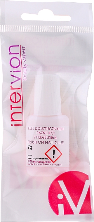 False Nail Glue with Brush, transparent - Inter-Vion — photo N2