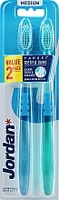 Medium Toothbrush, green + dark blue - Jordan Target Teeth Toothbrush — photo N3