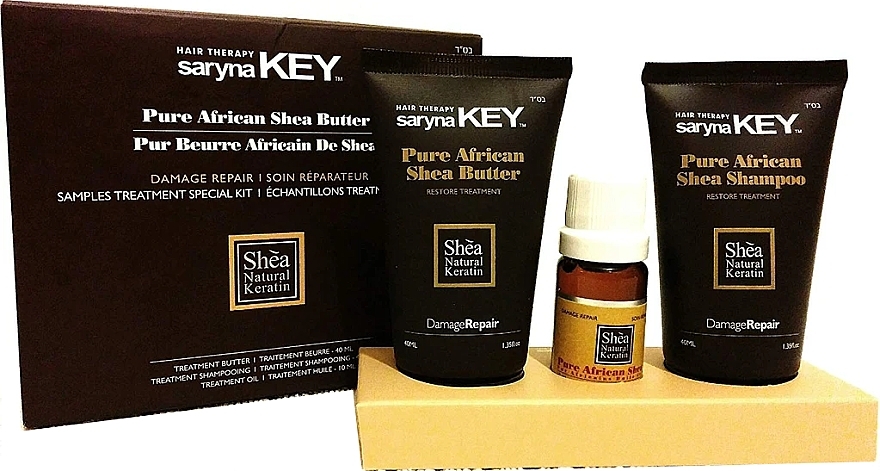 Set - Saryna Key Pure African Shea Butter (mask/40ml + shm/40ml + oil/10ml) — photo N1