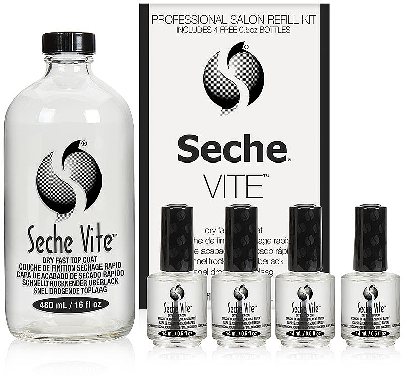 Set - Seche Vite Professional Salon Refill Kit (top coat/480ml + top coat/4x14ml) — photo N2