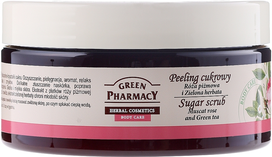 Sugar Scrub "Muscat Rose and Green Tea" - Green Pharmacy — photo N1