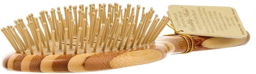 Vented Bamboo Hair Brush, oval - Olivia Garden Healthy Hair Oval Vent Epoxy Eco-Friendly Bamboo Brush — photo N2