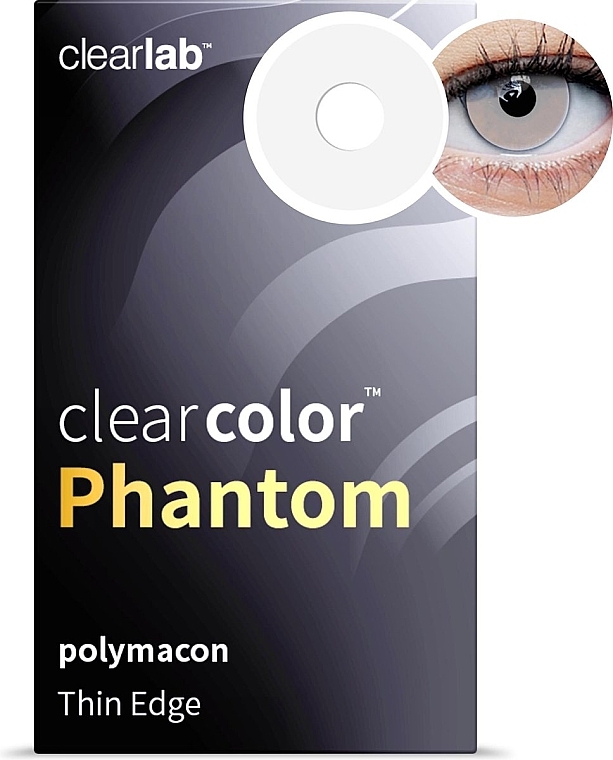 Colored Contact Lenses, white, 2 pieces - Clearlab ClearColor Phantom White Out — photo N2