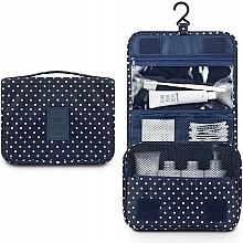 Fragrances, Perfumes, Cosmetics Cosmetics Organizer, blue with polka dot - Ecarla