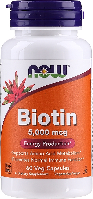 Dietary Supplement "Biotin 5000mcg" - Now Foods Biotin 5000 Mcg Energy Production — photo N2