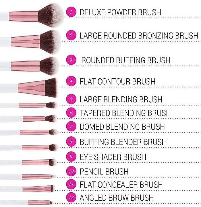 Makeup Brush Set, 12 pcs + makeup bag - BH Cosmetics Crystal Quartz Set of 11 Brushes + Bag — photo N6