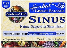 Fragrances, Perfumes, Cosmetics Immune Balance Sinus, capsules - Garden of Life Immune Balance Sinus