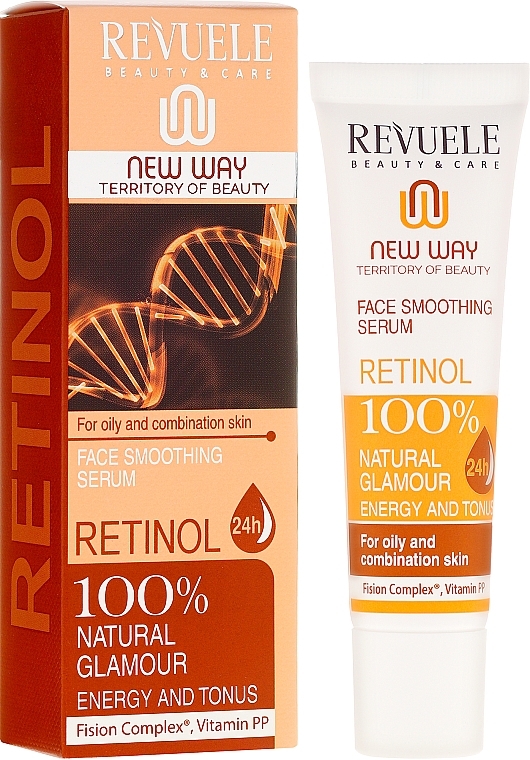 Retinol Face Serum - Revuele Retinol Face Smoothing Serum Moisturise Tone Hydrate Lift Firm Skin — photo N1