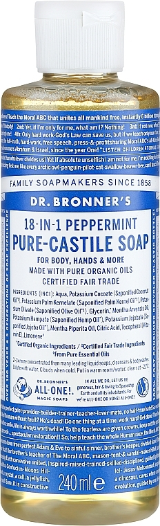 Liquid Soap "Mint" - Dr. Bronner’s 18-in-1 Pure Castile Soap Peppermint — photo N3