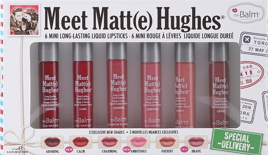 Matte Liquid Lipstick Set - TheBalm Meet Matt(e) Hughes® Special Delivery (lipstick/6x1,2ml) — photo N1