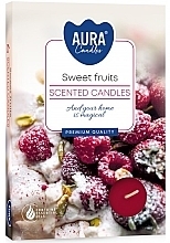 Sweet Fruit Tea Light Set - Bispol Aura Sweet Fruits Scented Candles — photo N1