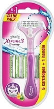 Shaving Razor + 5 Replaceable Cartridges - Wilkinson Sword Xtreme3 Beauty Hybrid — photo N1