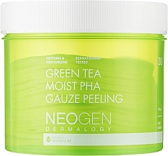 Exfoliating Pads with Green Tea Extract - Neogen Dermalogy Green Tea Moist Pha Gauze Peeling — photo N3