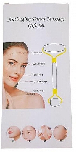 Face Massage Roller, jade, black - Deni Carte Anti-Aging Facial Massage Roller — photo N2