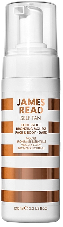 Bronzing Face & Body Mousse for Beginners, dark - James Read Self Tan Fool Proof Bronzing Mousse Face & Body Dark — photo N1