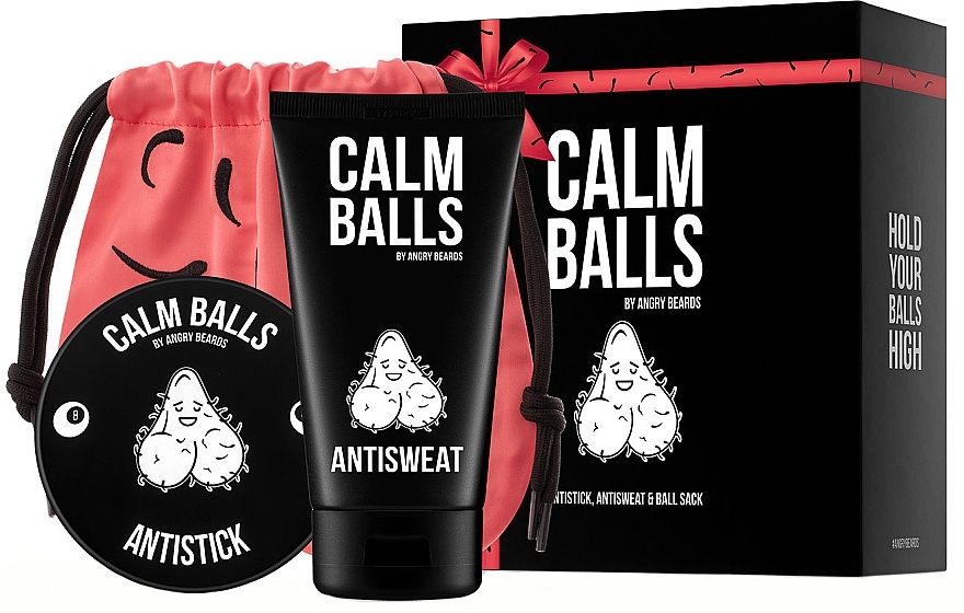 Set - Angry Beards Calm Balls (deo/135g + cr/150ml + bag/1pc) — photo N1
