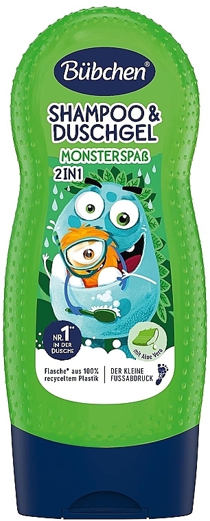 Monster Fan 2-in-1 Baby Shampoo & Shower Gel - Bubchen Monster Fun Shampoo & Shower Gel — photo N1