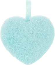 Cotton Face Cleansing Sponge "Heart" PF-30, light blue - Puffic Fashion — photo N1