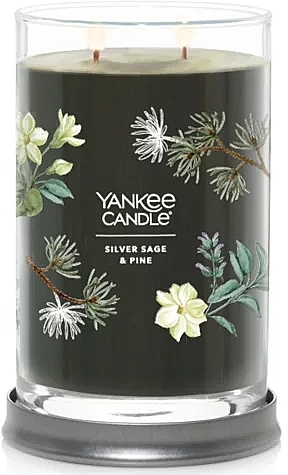 Scented Candle in Glass 'Silver Sage & Pine', 2 wicks - Yankee Candle Singnature — photo N4