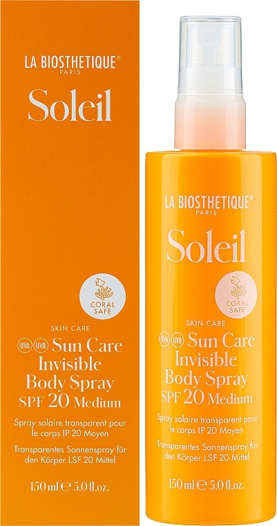 Sunscreen Body Spray SPF 20 - La Biosthetique Soleil Sun Care Invisible Body Spray SPF 20 — photo N2