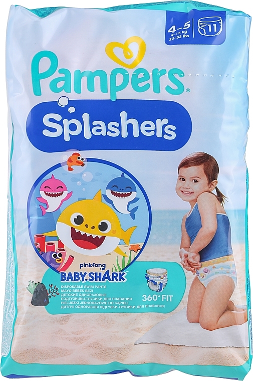 Swim Shorts, size 4-5 (9-15 kg), 11 pcs - Pampers Splashers — photo N1