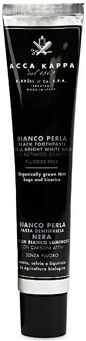 Activated Charcoal Toothpaste - Acca Kappa Dentifricio Bianco Perla Pasta Nera — photo N1