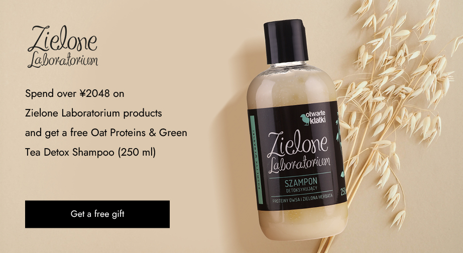 Spend over ¥2048 on Zielone Laboratorium products and get a free Oat Protein and Green Tea Detox Shampoo (250 ml)