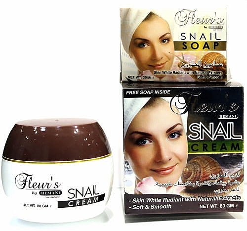 Set - Hemani Fleurs Snail Cosmetic Set (f/cr/80ml + soap/30ml) — photo N1