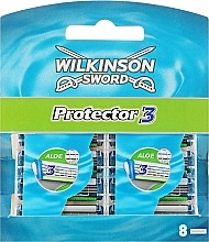 Razor Cartridges, 8 pcs - Wilkinson Sword Protector 3 Blades — photo N1