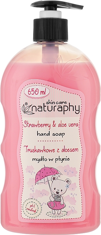 Liquid Hand Soap Strawberries and Aloe Vera - Naturaphy Hand Soap — photo N1