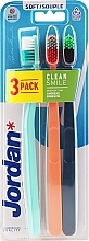 Fragrances, Perfumes, Cosmetics Soft Toothbrush, mint, orange, dark blue - Jordan Clean Smile Soft