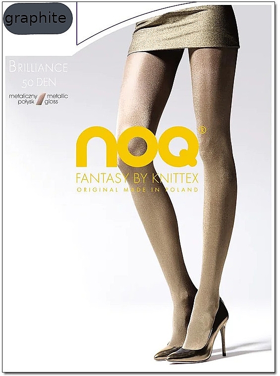 Metallic Tights 'Brilliance', 50 Den, graphite - Knittex — photo N1