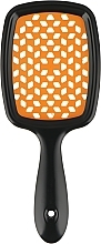 Hair Brush, black with orange teeth - Kodi Professional Soft Touch Hairbrush — photo N2