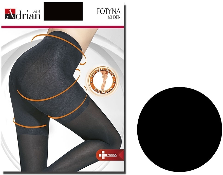 Anti-Cellulite Women's Tights "Fotyna" 60 Den, nero - Adrian — photo N2