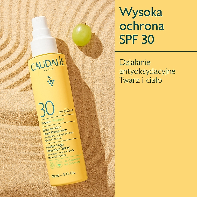 Face & Body Sun Cream - Caudalie Vinosun Protect Spray Invisible SPF30 — photo N3