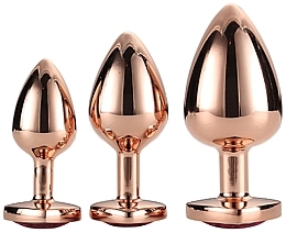 Fragrances, Perfumes, Cosmetics Heart Anal Plug Set, 3 pcs - Dream Toys Gleaming Love Rose Gold Plug Set