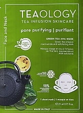 Fragrances, Perfumes, Cosmetics Facial Mask - Teaology Green Tea Niacinamide & Aha Exfoliating Neck & Face Mask